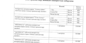 8 желтоқсанда өтетін ҚР мәслихаттарының шығып қалған депутаттарының орнына сайлауына үгіт материалдарын дайындау және орналастыру жөніндегі хабарлама