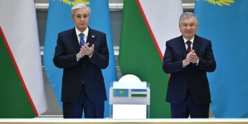 Қазақстан мен Өзбекстан президенттері бірлескен жобаларды іске қосу рәсіміне қатысты