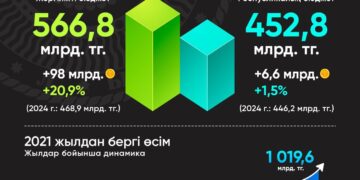 Жаңа рекорд: Алматы облысының мемлекеттік бюджетке түсімдері 1 трлн теңгеден асты